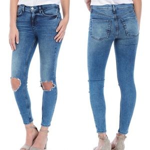 Free People Busted Distressed Skinny Ankle Jeans